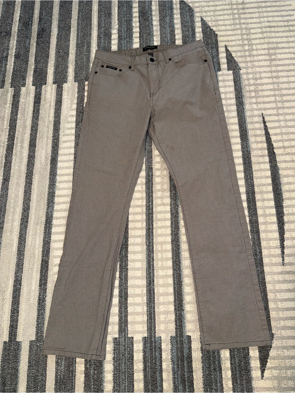 Kenneth Cole Men's Slim Straight Pants in Gray Size 32x32 Stretch 5 Pocket